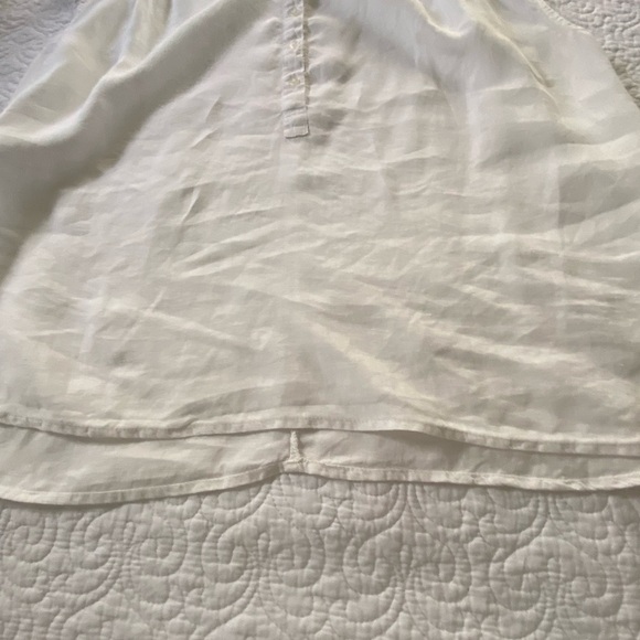100% Linen by Hester & Orchard White Oversized Cap Sleeve Size Large - Picture 10 of 15